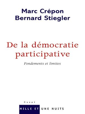 cover image of De la démocratie participative